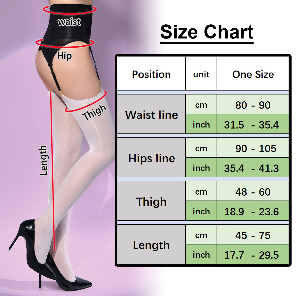 Metelam Women Sheer Shiny Glossy Tights Thigh High Stockings with Suspender Garter Belts.