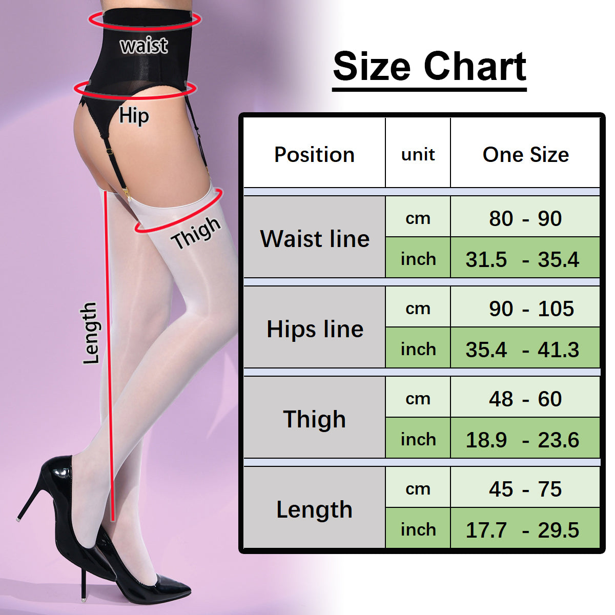 Metelam Women Sheer Shiny Glossy Tights Thigh High Stockings with Suspender Garter Belts