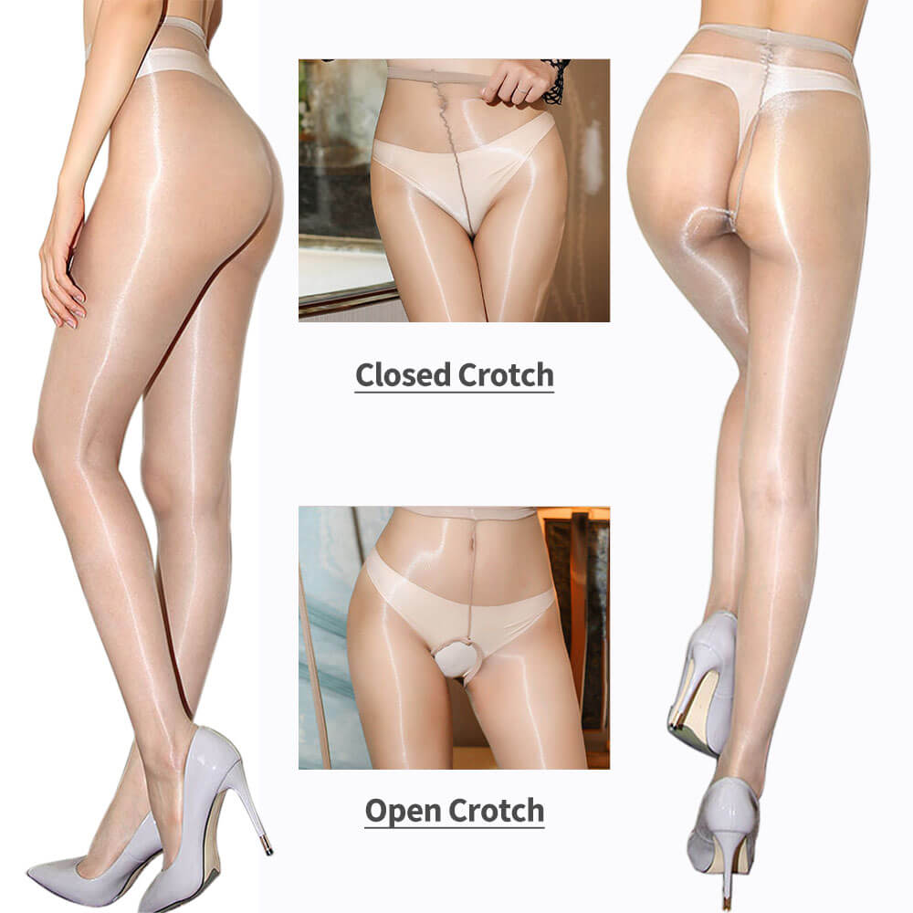 Women's 1 Denier Ultra-Thin Oil Shiny Sheer Tights Pantyhose