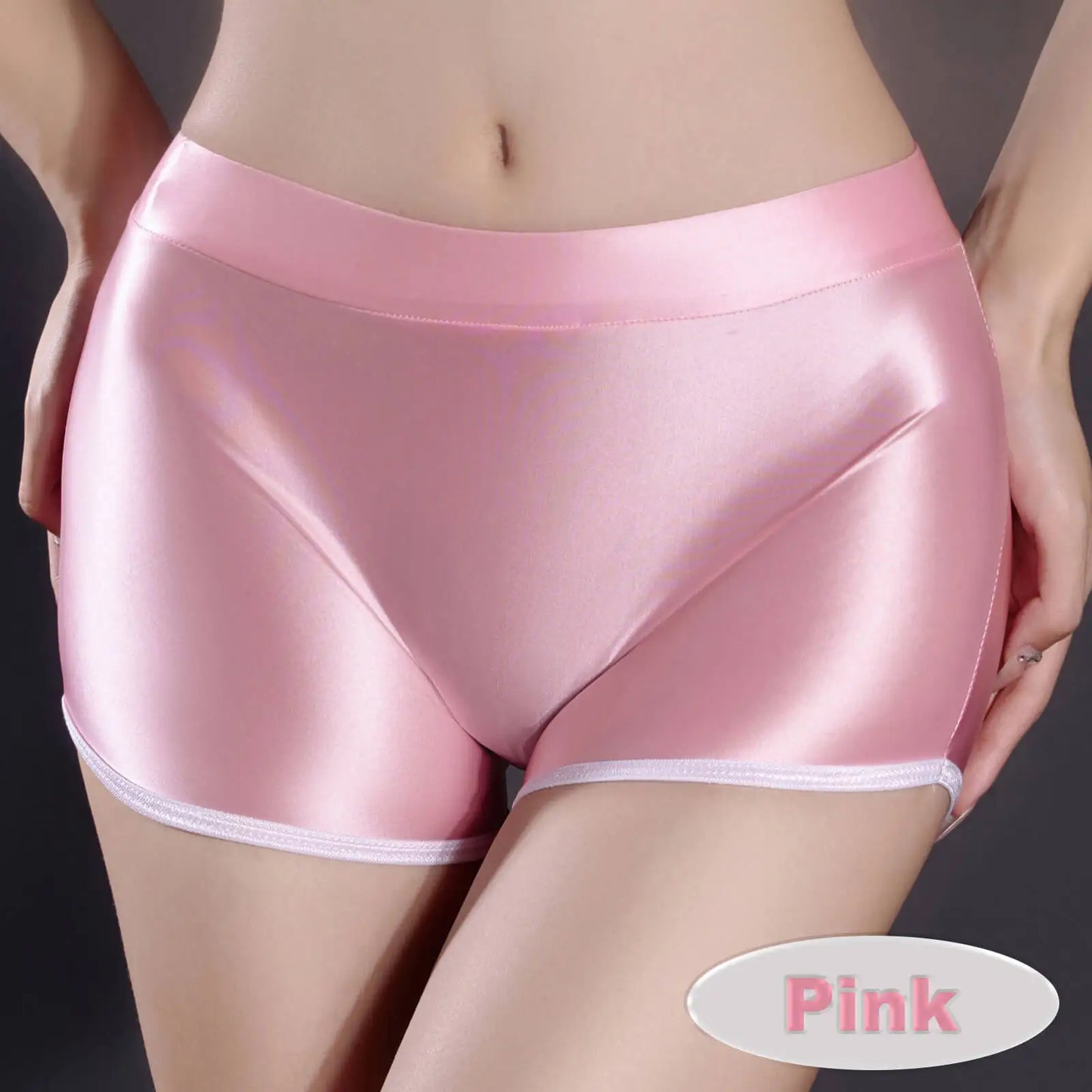 Metelam Women's Oil Shiny Glossy Sports Underwear Boyshorts Stretch Boxer Shorts Panties.