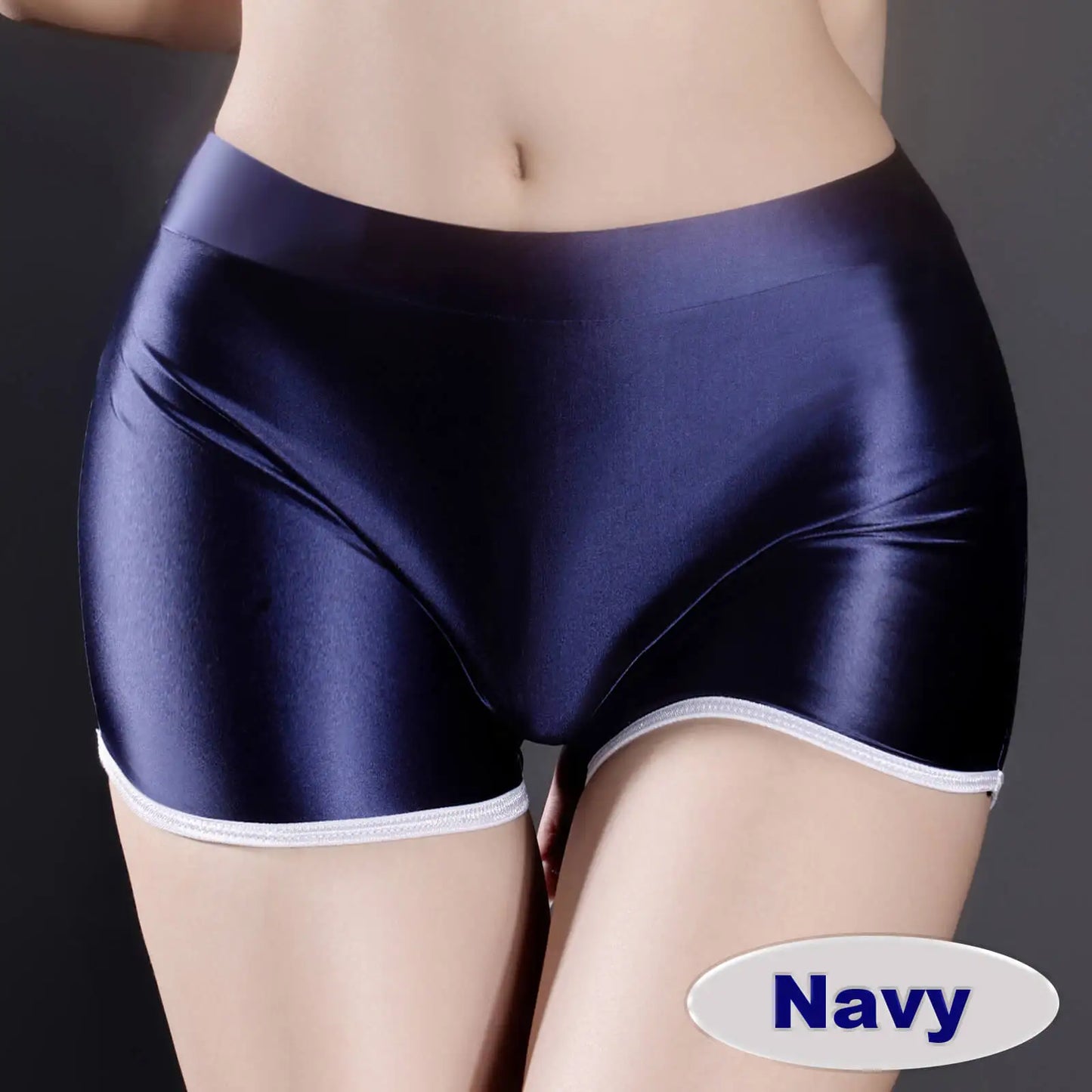 Metelam Women's Oil Shiny Glossy Sports Underwear Boyshorts Stretch Boxer Shorts Panties.