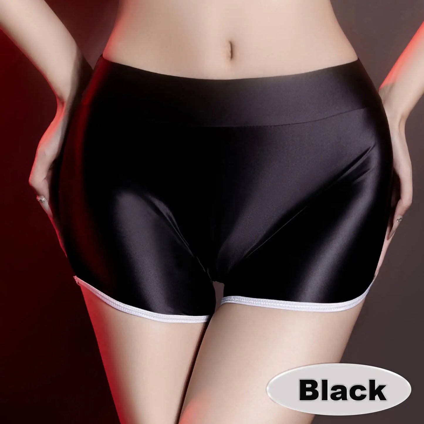 Metelam Women's Oil Shiny Glossy Sports Underwear Boyshorts Stretch Boxer Shorts Panties.