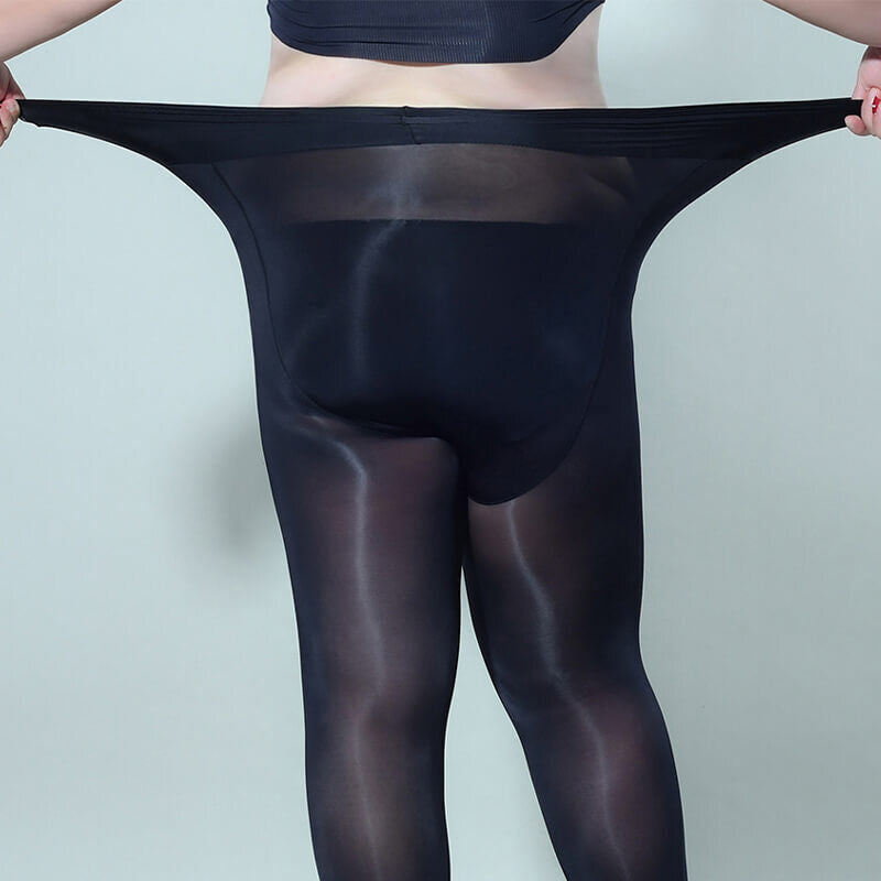 Metelam Women Shiny Glossy Pantyhose Sheer Stockings Open Crotch Tights Plus Size.