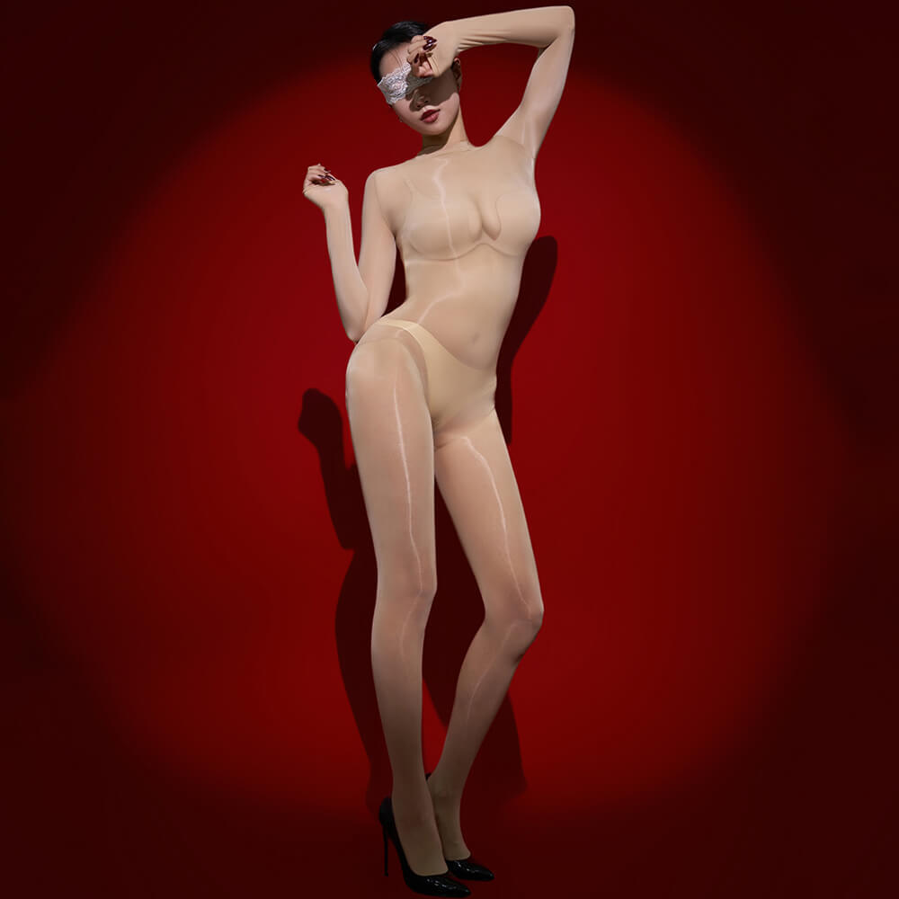 Metelam Womens Long Sleeve Bodystocking Oil Shiny Glossy Bodysuit Nylon Jumpsuit Catsuit.