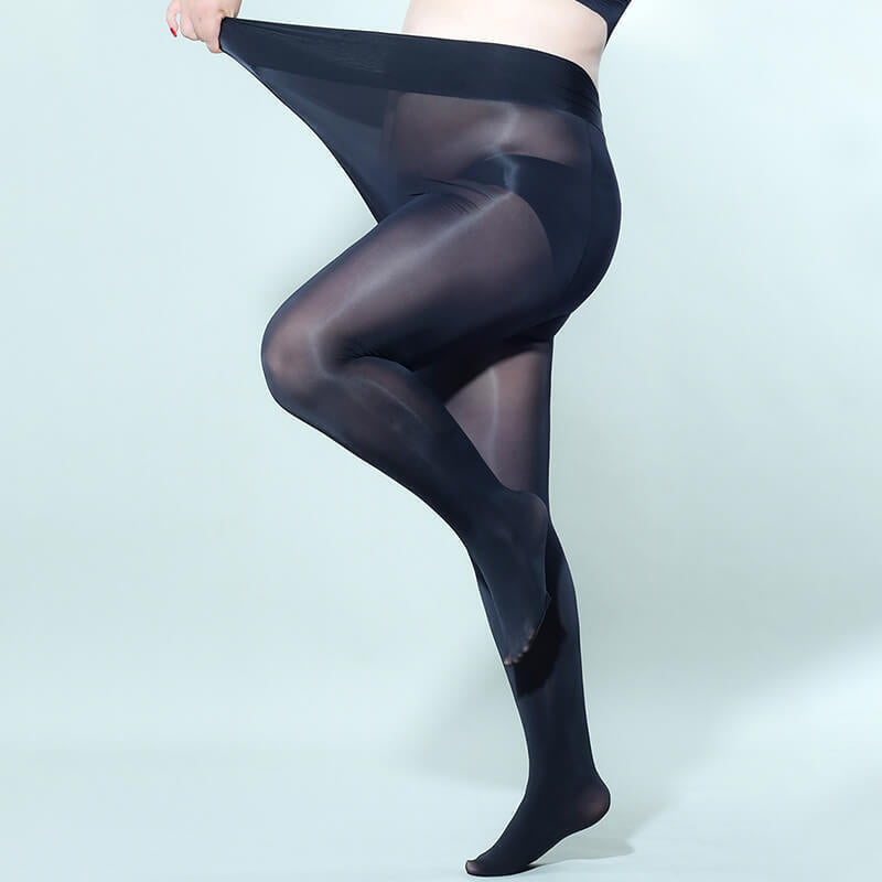 Metelam Women Shiny Glossy Pantyhose Sheer Stockings Open Crotch Tights Plus Size.