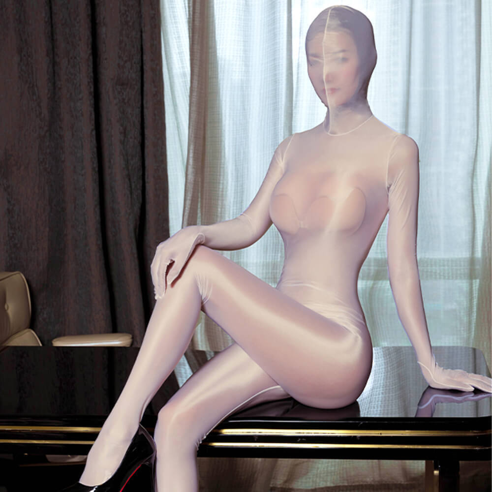 Metelam Zentai Full Bodystocking Bodysuit Crotchless Lingerie Oil Shiny Glossy Jumpsuit Catsuit.