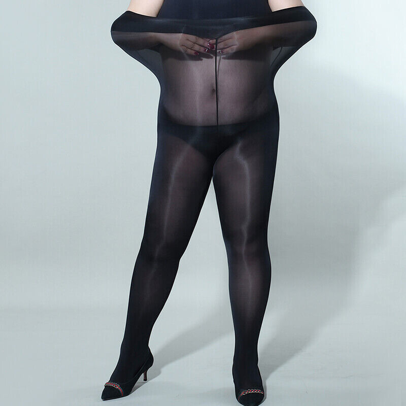 Metelam Women Shiny Glossy Pantyhose Sheer Stockings Open Crotch Tights Plus Size.
