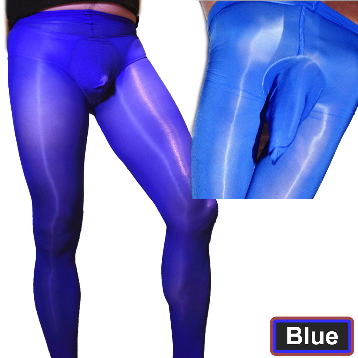 Men's 8D Shiny Pantyhose Nylon Sheer Spandex Tights.