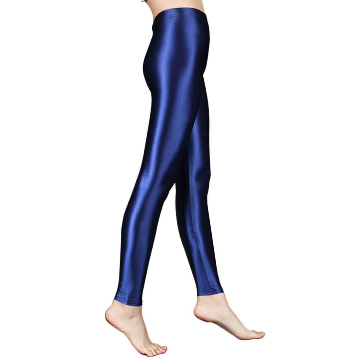 Metelam Women's Leggings Plus Size High Elasticity Glossy Satin Opaque.