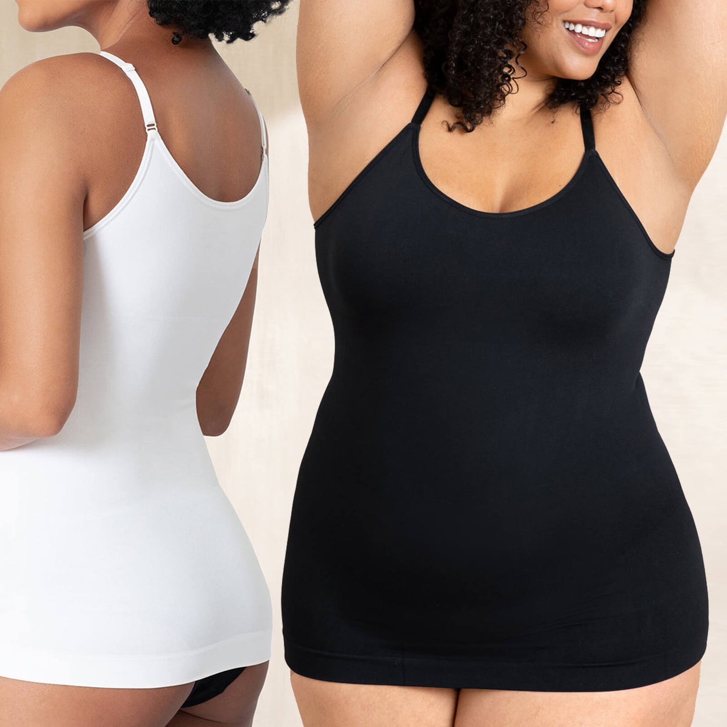 Metelam Scoop Neck Compression Cami Tummy Waist Control Body Shapewear Camisole.