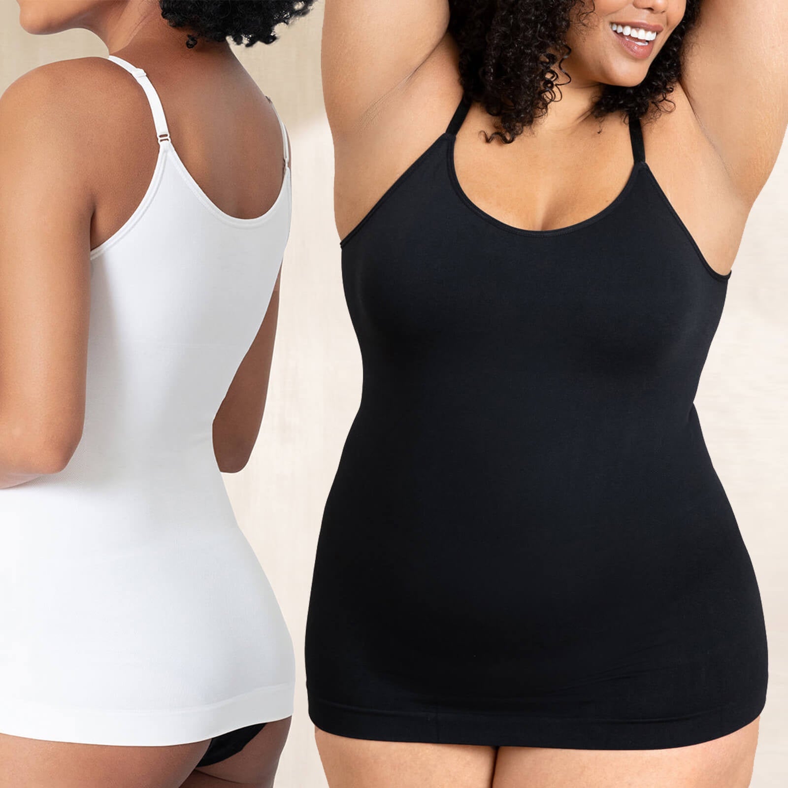 Metelam Scoop Neck Compression Cami Tummy Waist Control Body Shapewear Camisole.