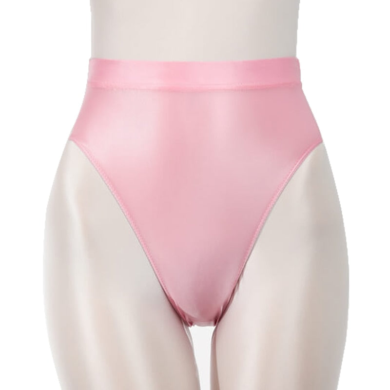 Metelam Womens Sexy Satin Shiny Wetlook Stretch High Cut Briefs Bikini Panties Underwear.