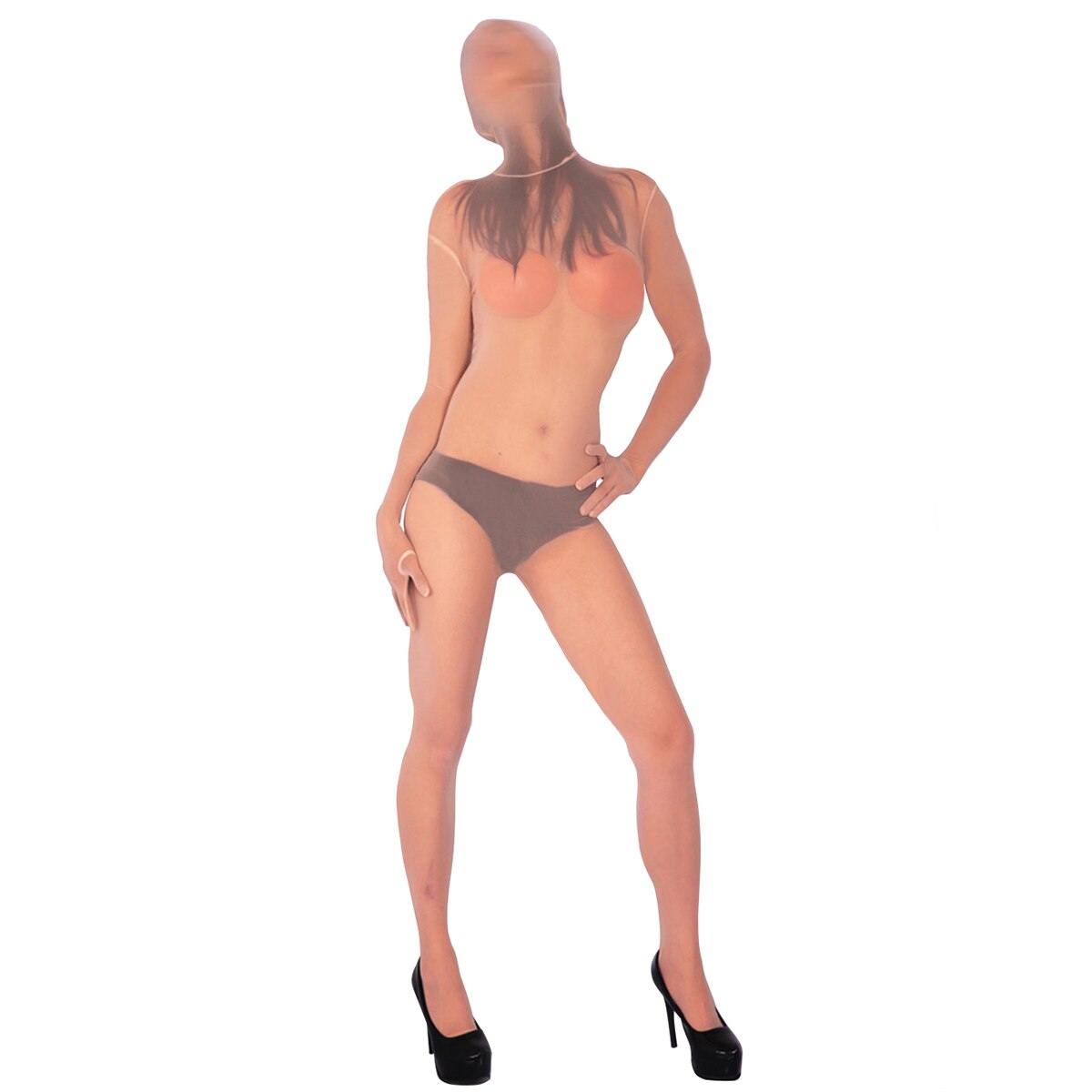 Metelam Zentai Mesh Jumpsuit Full Bodysuit Double Zippers Openning on Crotch(10-day Custom-made).