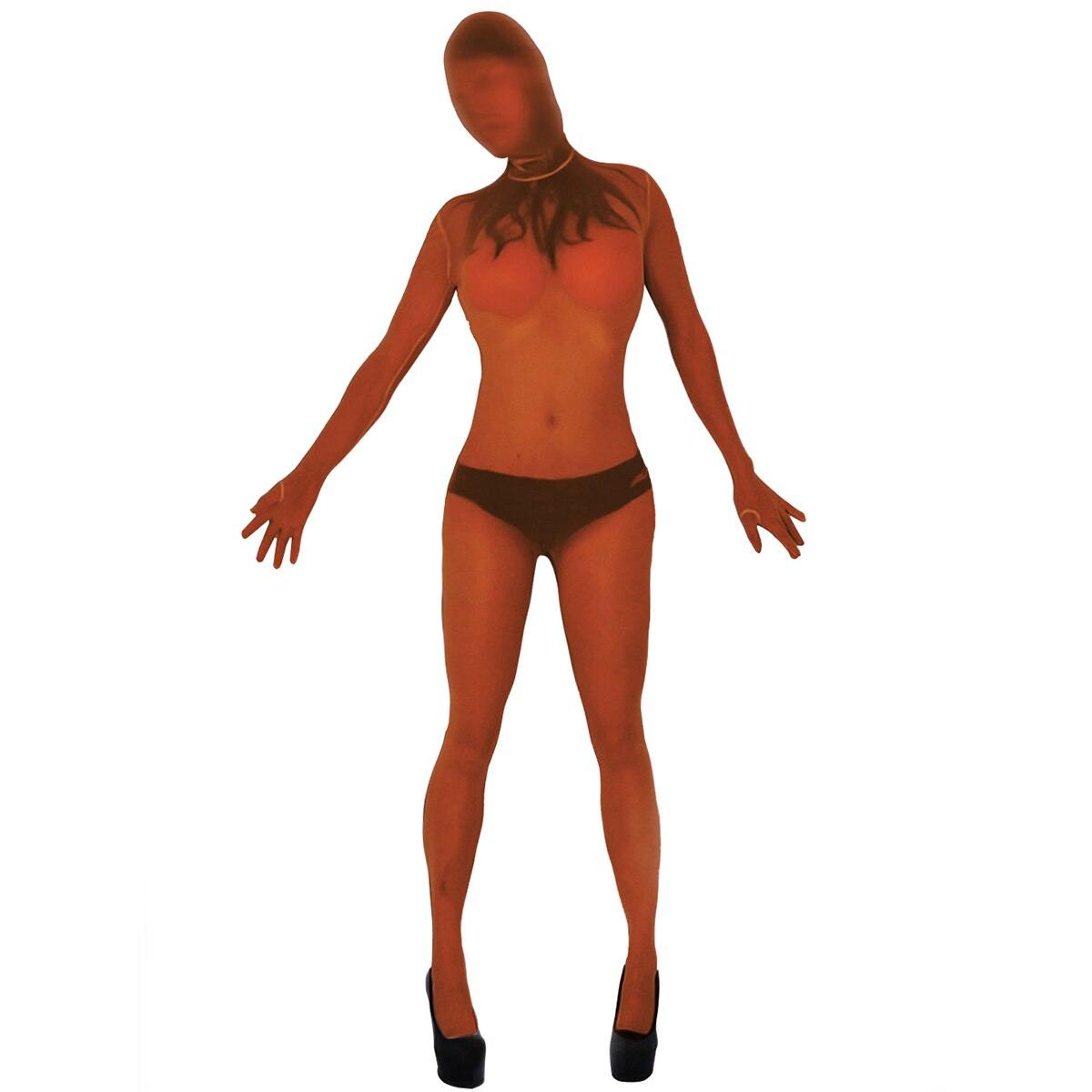 Metelam Zentai Mesh Jumpsuit Full Bodysuit Double Zippers Openning on Crotch(10-day Custom-made).