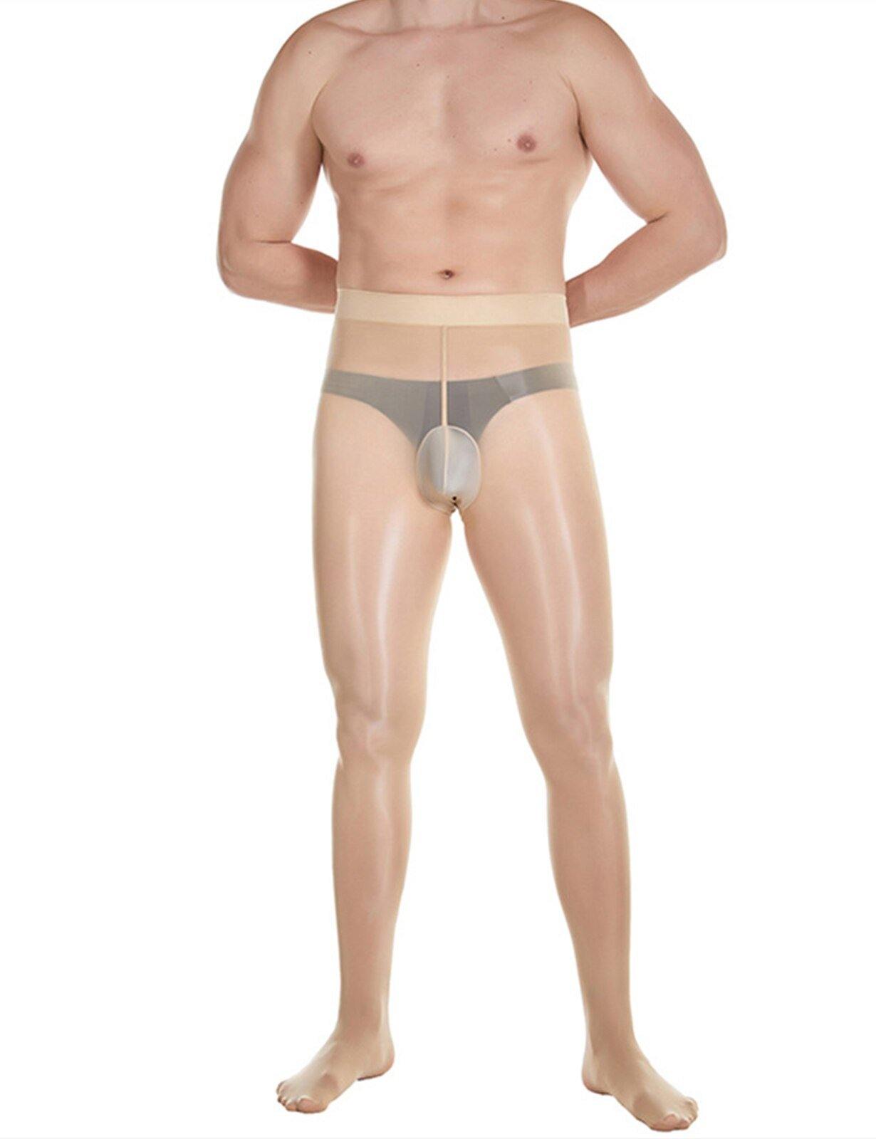Men's 8D Shiny Pantyhose Nylon Sheer Spandex Tights.