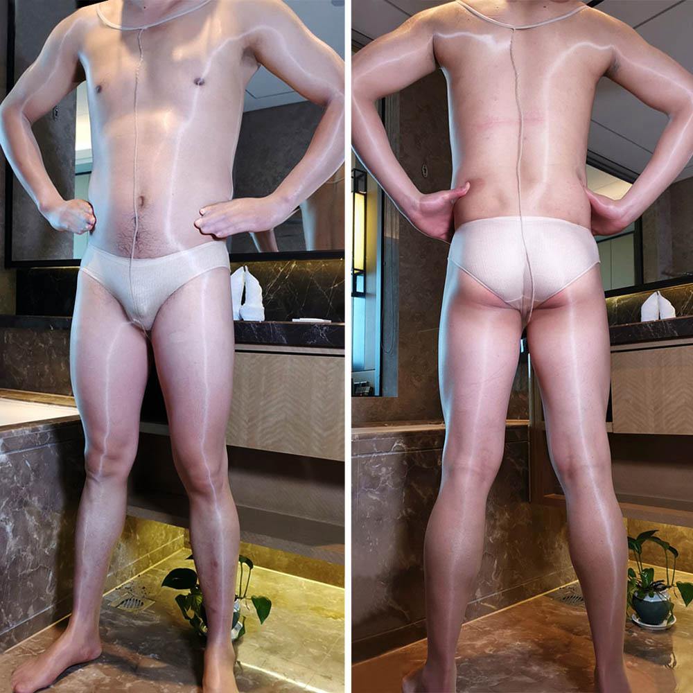 Ultra Thin Shiny Gloss Sheer Bodysuit 1D Full Transparent Bodystocking.