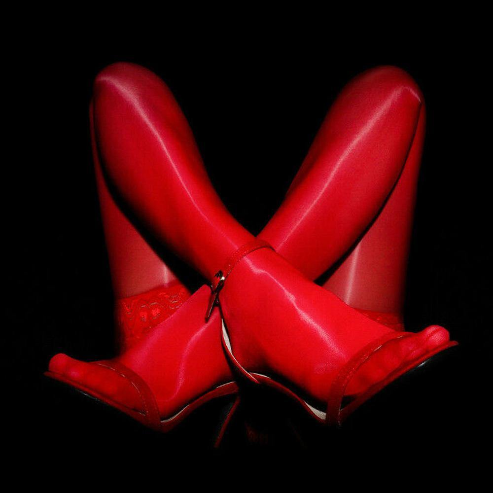 Sexy Lady 8D Shiny Lace Top Silicone Stay Up Thigh High Stockings Clubwear.