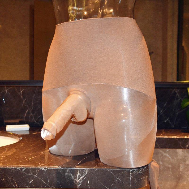 Mens Seamless Shiny Gloss Pantyhose Nylon Stockings Silicone Massage Tights.