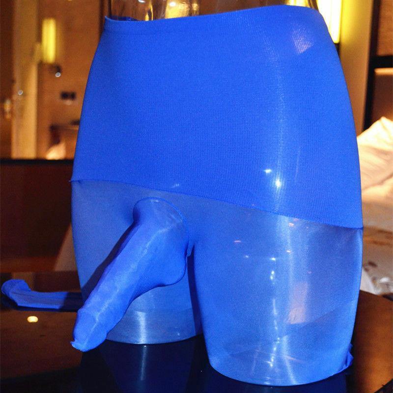 Mens Seamless Shiny Gloss Pantyhose Nylon Stockings Silicone Massage Tights.