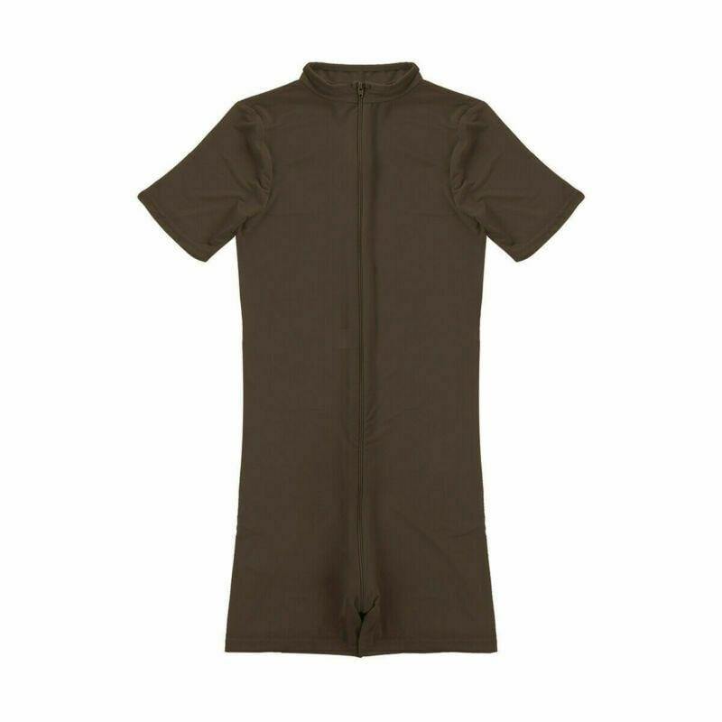 Women Sheer Zipper Open Bust & Crotch Bodysuit Leotard Lingerie Catsuit Clubwear.