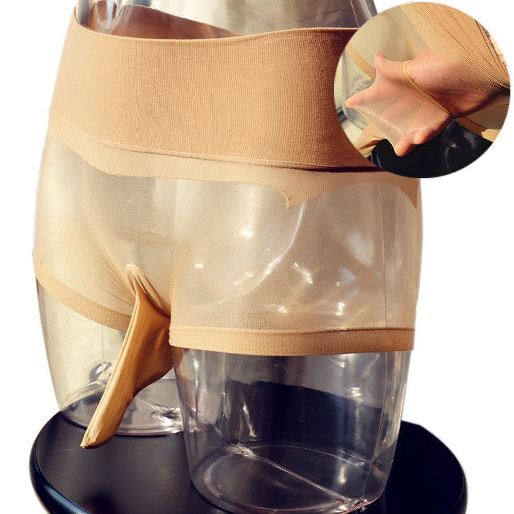 Seamless Men Elastic Penis Sheath Pouch Boxer Stretch Underwear Smooth Pantyhose.