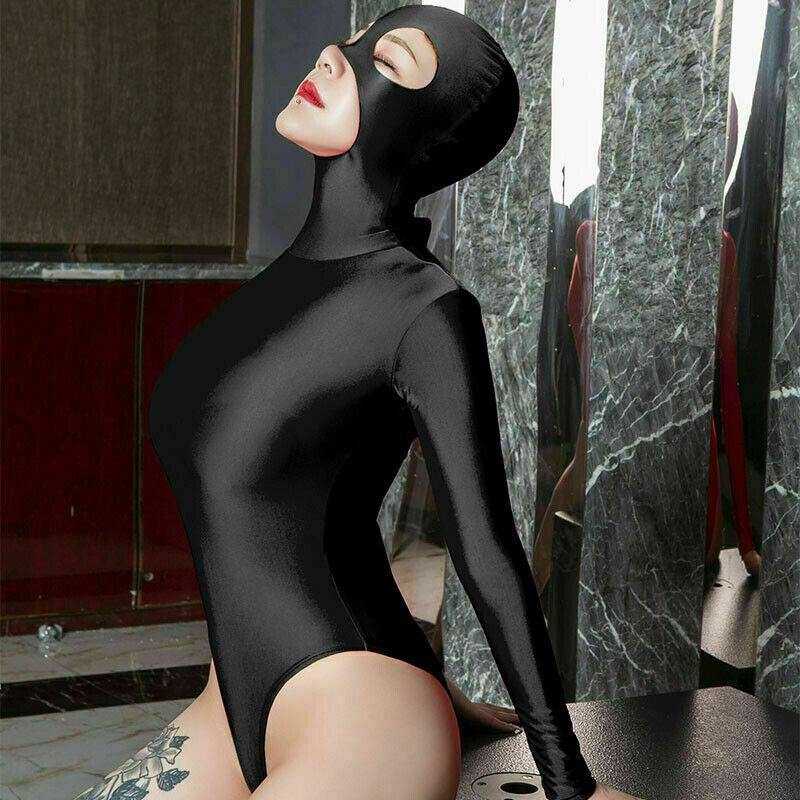 Women Lycra Spandex Shiny Zentai Costumes Bodysuit Thong Leotard Romper Clubwear.