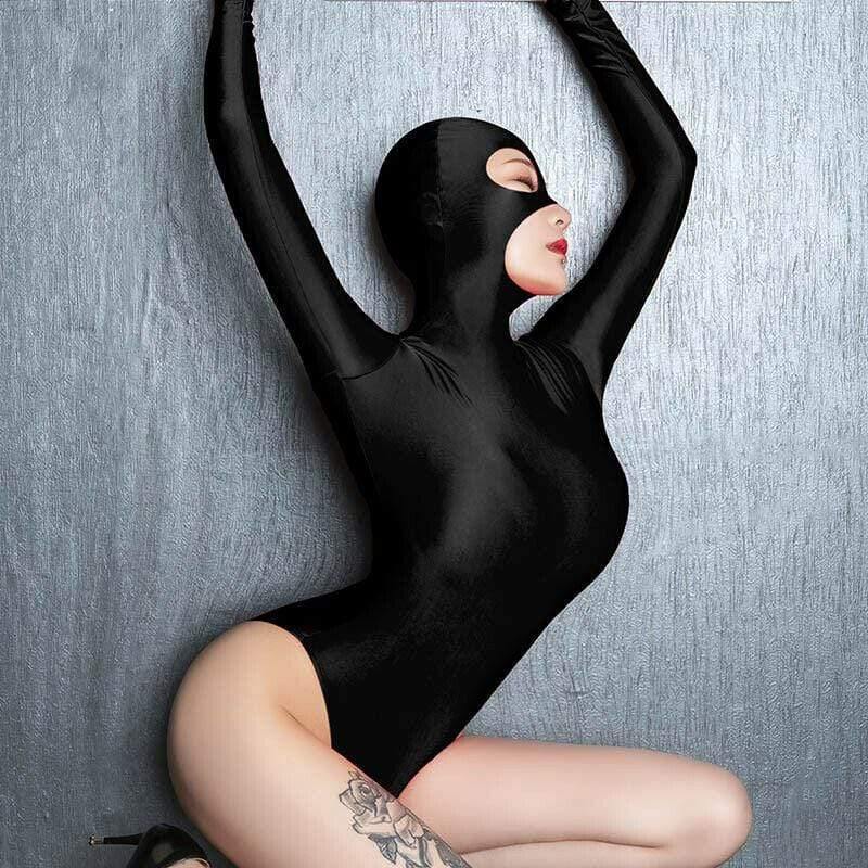 Women Lycra Spandex Shiny Zentai Costumes Bodysuit Thong Leotard Romper Clubwear.