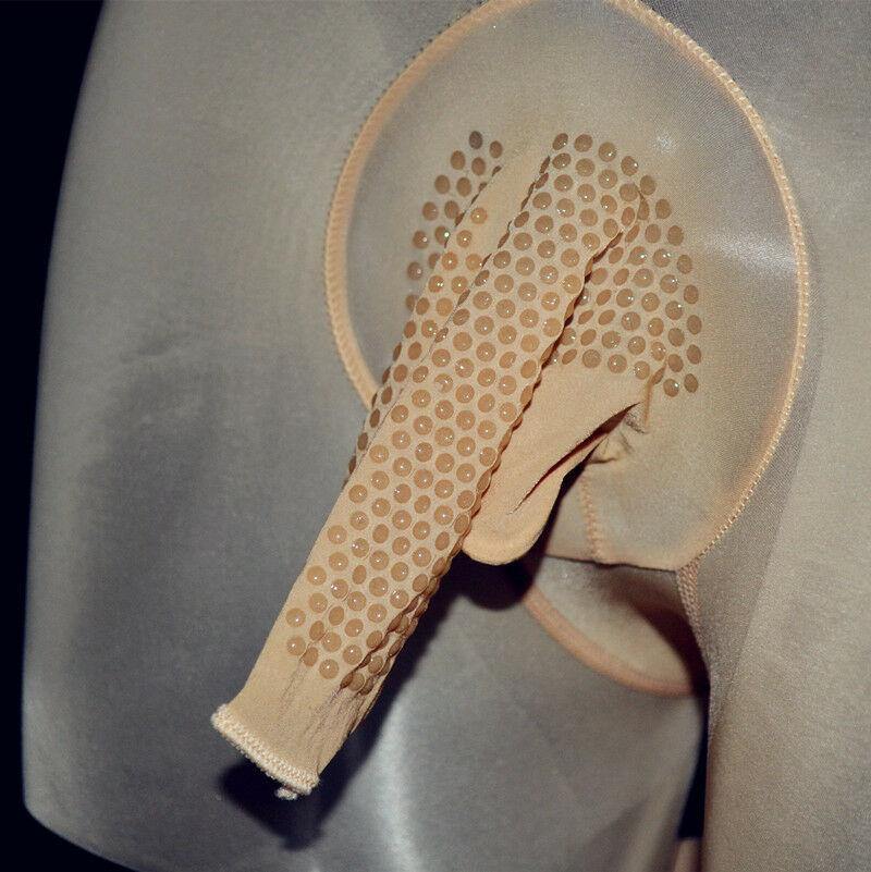 Mens Seamless Shiny Gloss Pantyhose Nylon Stockings Silicone Massage Tights.