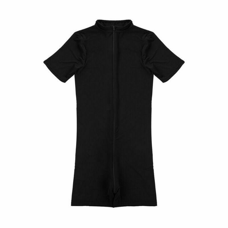 Women Sheer Zipper Open Bust & Crotch Bodysuit Leotard Lingerie Catsuit Clubwear.