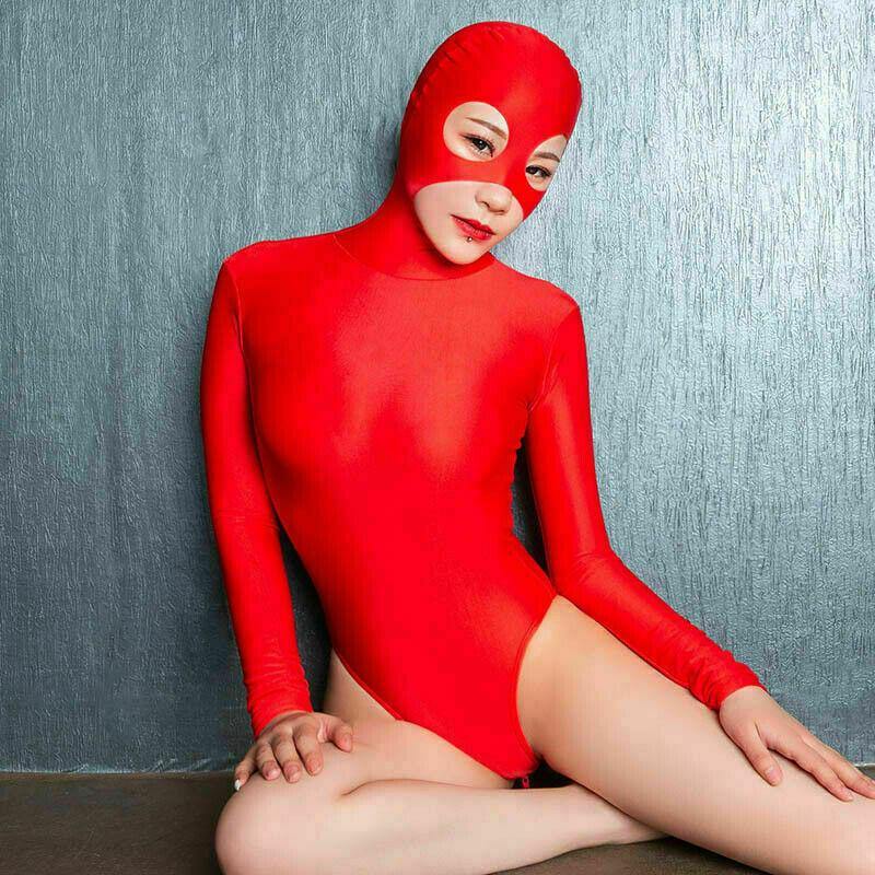 Women Lycra Spandex Shiny Zentai Costumes Bodysuit Thong Leotard Romper Clubwear.