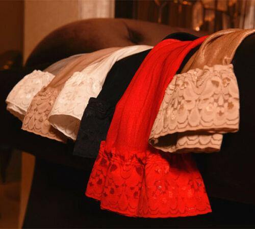 Women 70D Ultra Shiny Gloss Lace Top Silicone Stay Up Nylon Thigh High Stockings.