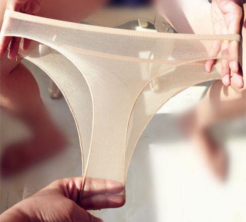 Men Women Shiny Pantyhose Underwear Thong Briefs See Through Underpants Shorts.