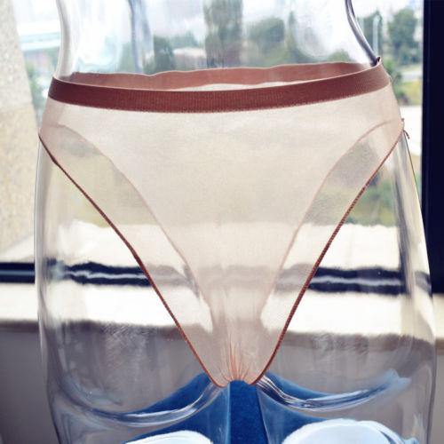 Men Women Shiny Pantyhose Underwear Thong Briefs See Through Underpants Shorts.