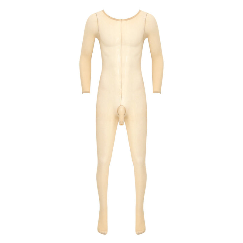 Metelam Unisex High Strecth See Through Bodysuit Intimate Settings Bodystockings Soild Color Big Plus Size for 220 lbs