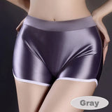Metelam Women's Oil Shiny Glossy Sports Underwear Boyshorts Stretch Boxer Shorts Panties