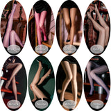 Metelam Womens Ultra Thin See Through Shiny Glossy Ultra Sheer Pantyhose Glitter Nylon Tights Stockings