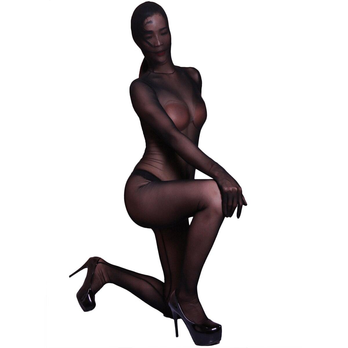 Metelam Zentai Mesh Jumpsuit Full Bodysuit Double Zippers Openning on Crotch - Metelam