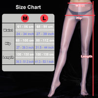 Metelam Women's Sexy Sheer Pantyhose Open Crotch Shiny Glitter Tights Stockings Dance DS Club Party Plus Size Medias De Mujer