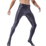 Men Fashion Glossy Pantyhose Ballet Dance Yoga Leggings Pants Training Fitness Workout Sports Trousers Tights