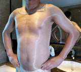 Ultra Thin Shiny Gloss Sheer Bodysuit 1D Full Transparent Bodystocking - Metelam