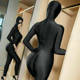 Women's Sexy Sheer Bodysuit Crotch Zipper Shiny Zentai Catsuit Jumpsuit Romper-Jumpsuit-Metelam