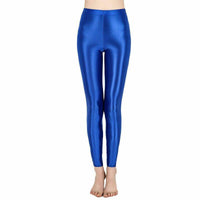 Womens Satin Glossy Yoga Pants Super Elastic Workout Sports Leggings Trousers - Metelam