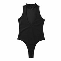 Women Open Crotch Romper Lingerie V-Neck Jumpsuit Bodysuit Thong Leotard Catsuit-Romper-Metelam